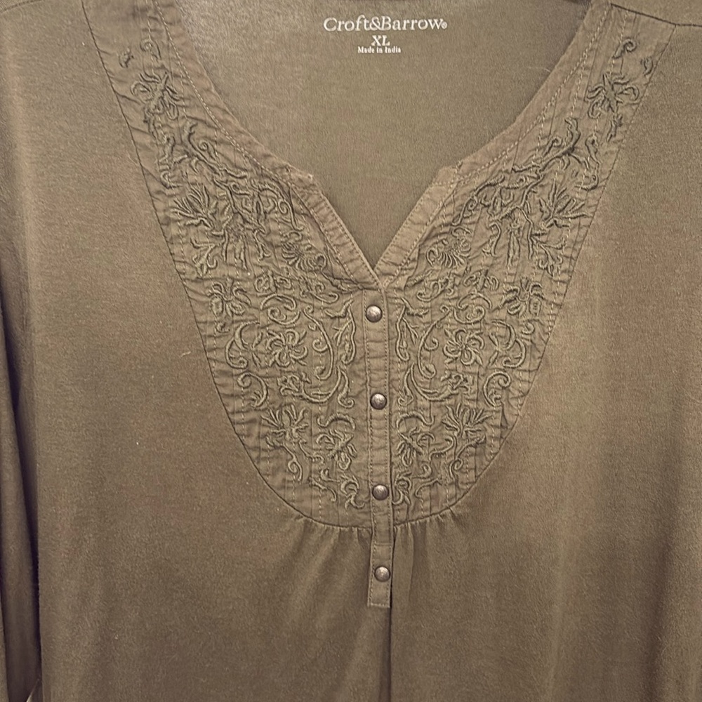 Olive green top